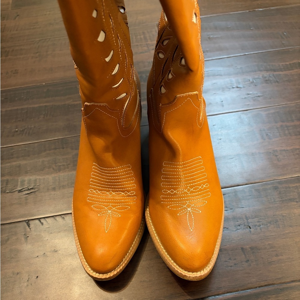 Mi.iM Los Angels tall knee high cowboy boots with cutout design western cowgirl - Picture 6 of 10